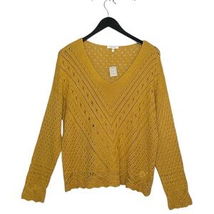 Maurices Mustard V-Neck Sweater